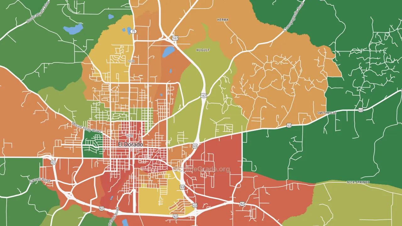 Sandy Land, AR Map of Assault Rates
