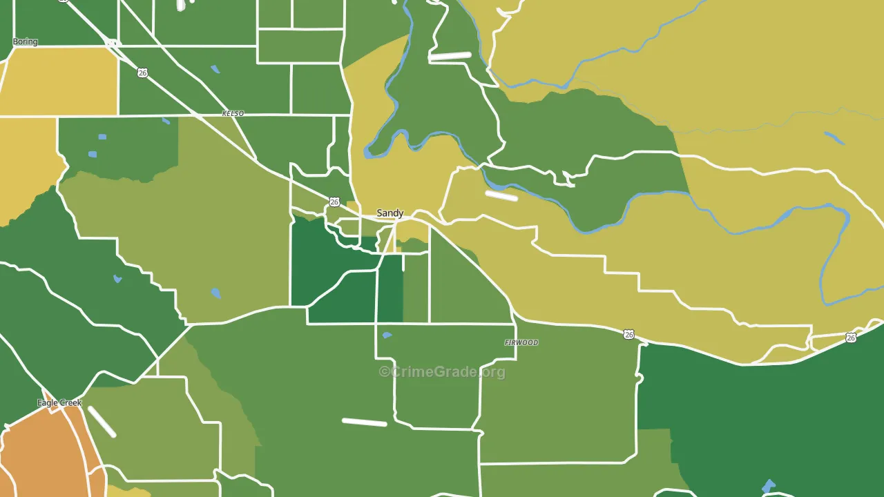 Sandy, OR Map of Assault Rates