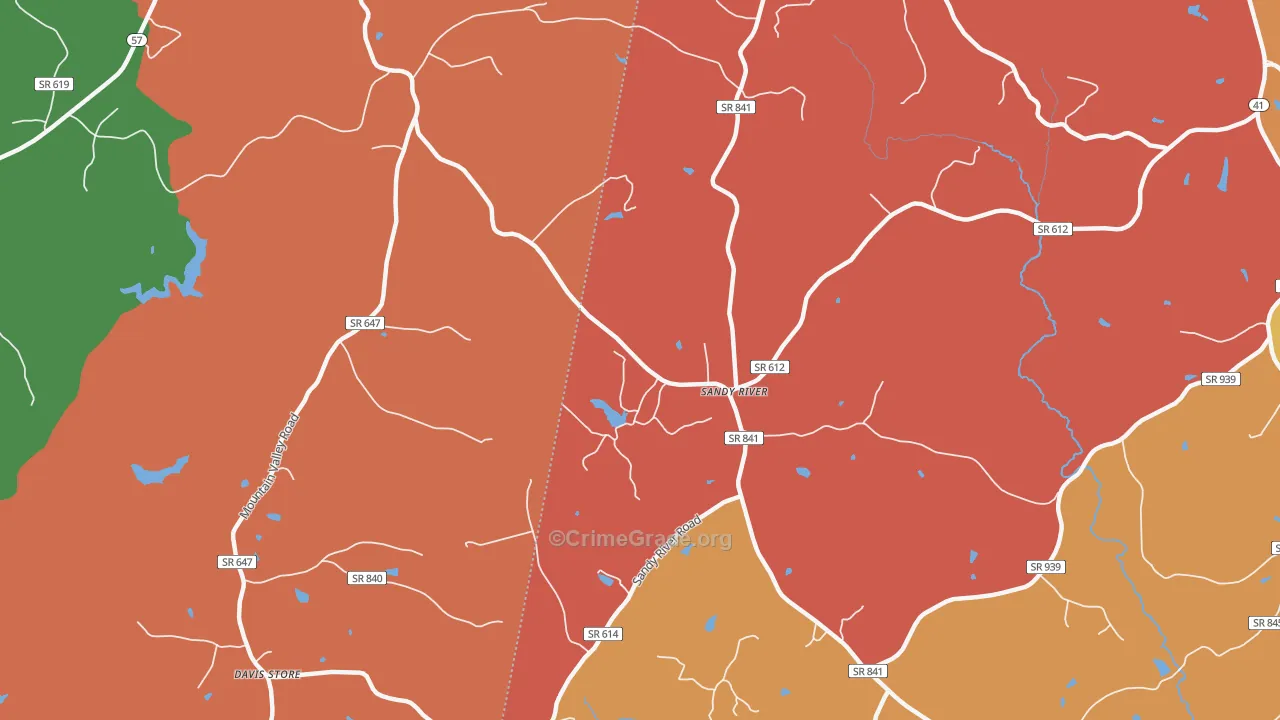 Sandy River, VA Map of Assault Rates