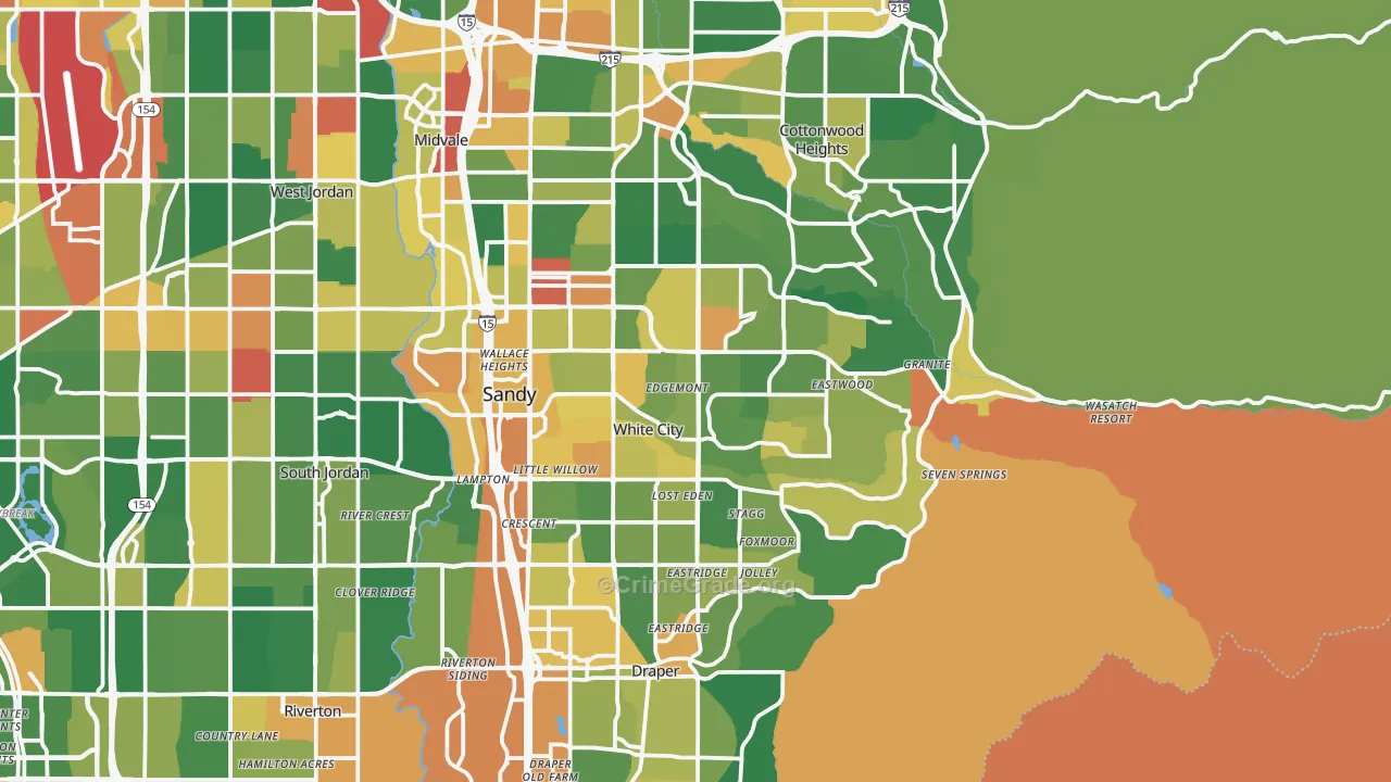 Sandy, UT Map of Assault Rates