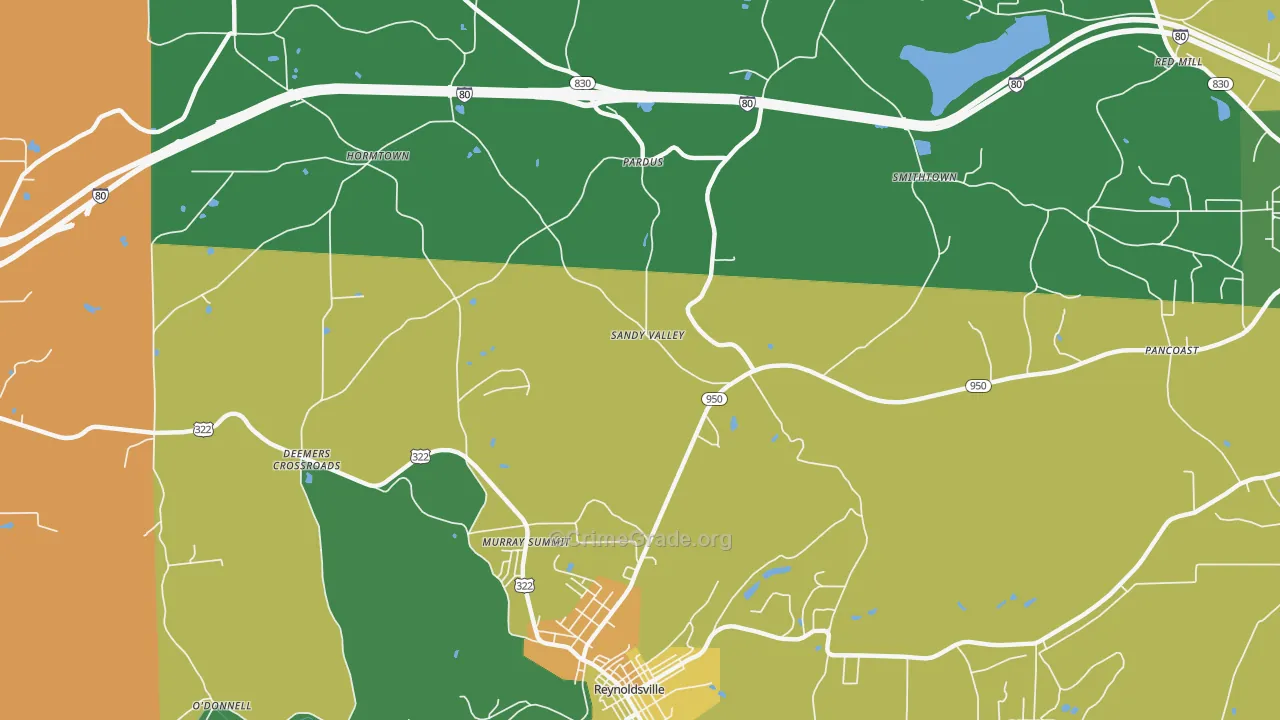 Sandy Valley, PA Map of Assault Rates