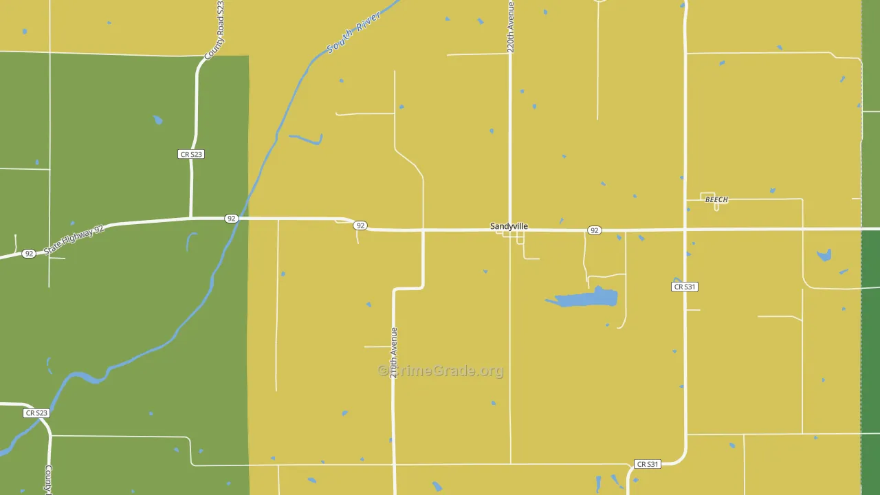 Sandyville, IA Map of Assault Rates
