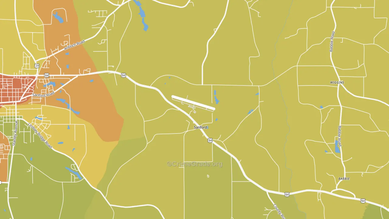 Sanford, AL Map of Assault Rates