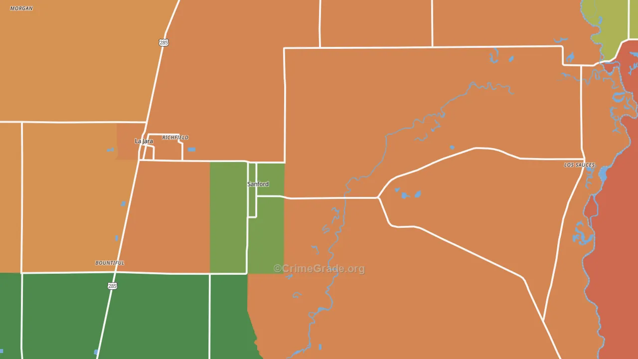 Sanford, CO Map of Assault Rates