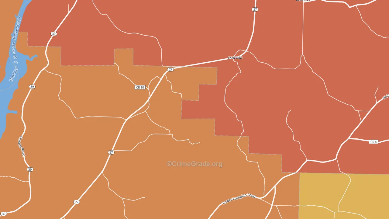 Sanford, GA Map of Assault Rates