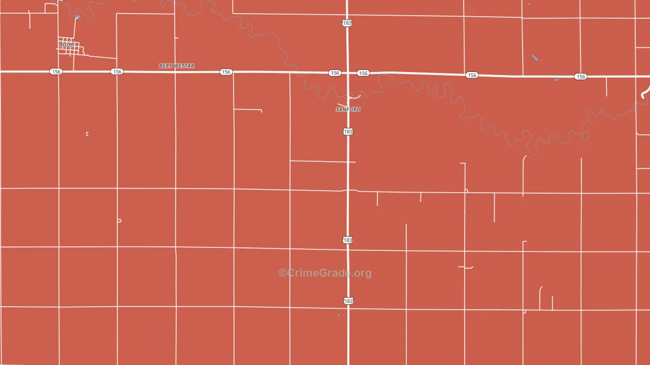 Sanford, KS Map of Assault Rates