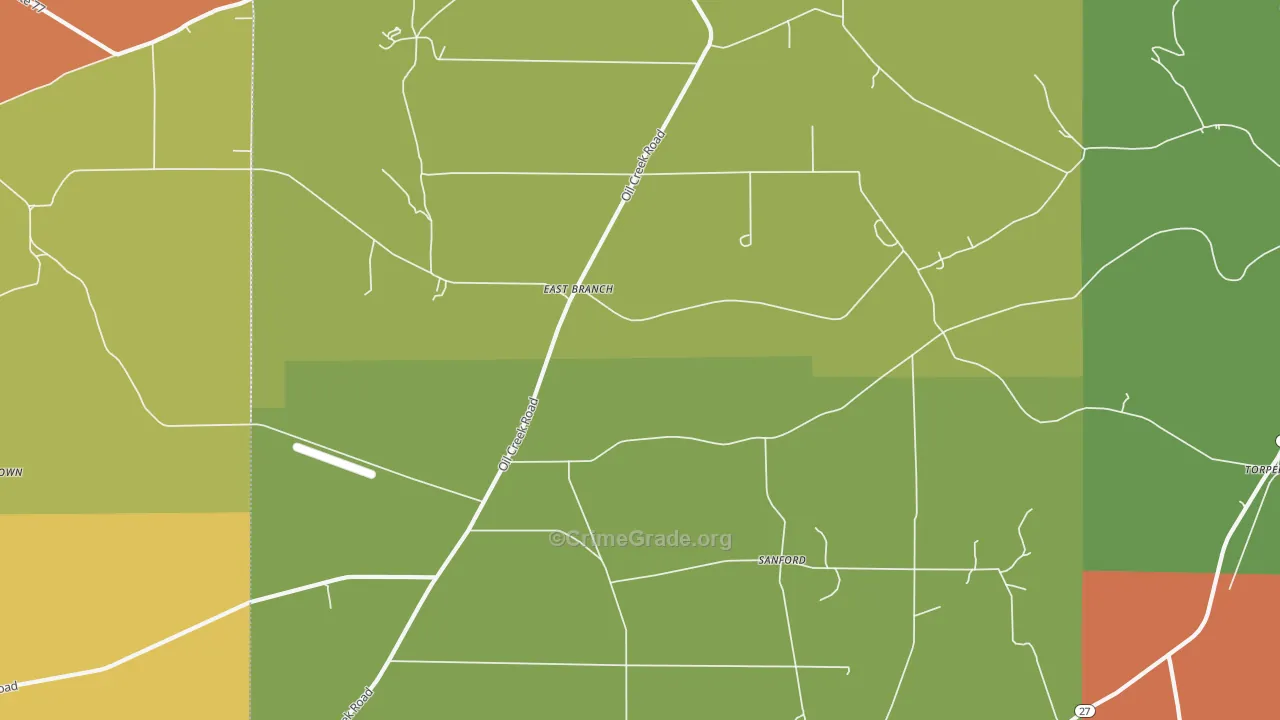 Sanford, PA Map of Assault Rates