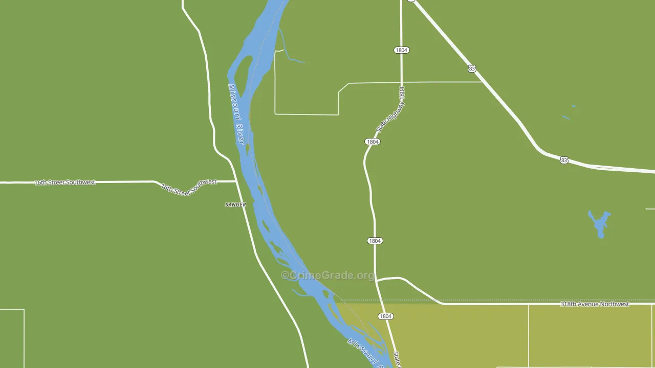 Sanger, ND Map of Assault Rates