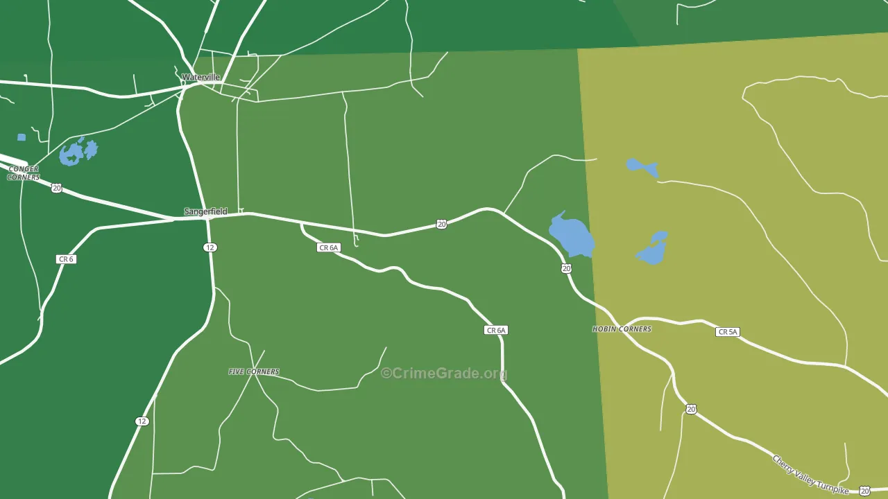 Sangerfield, NY Map of Assault Rates