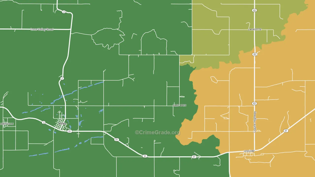 Sans Bois, OK Map of Assault Rates