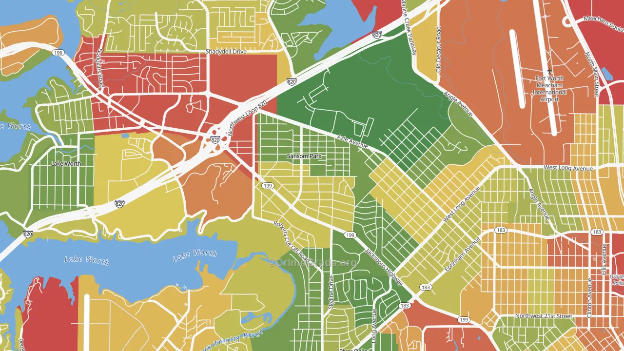Sansom Park, TX Map of Assault Rates