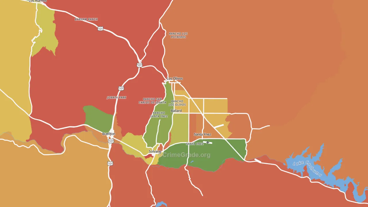 Santa Barbara County, CA Map of Assault Rates