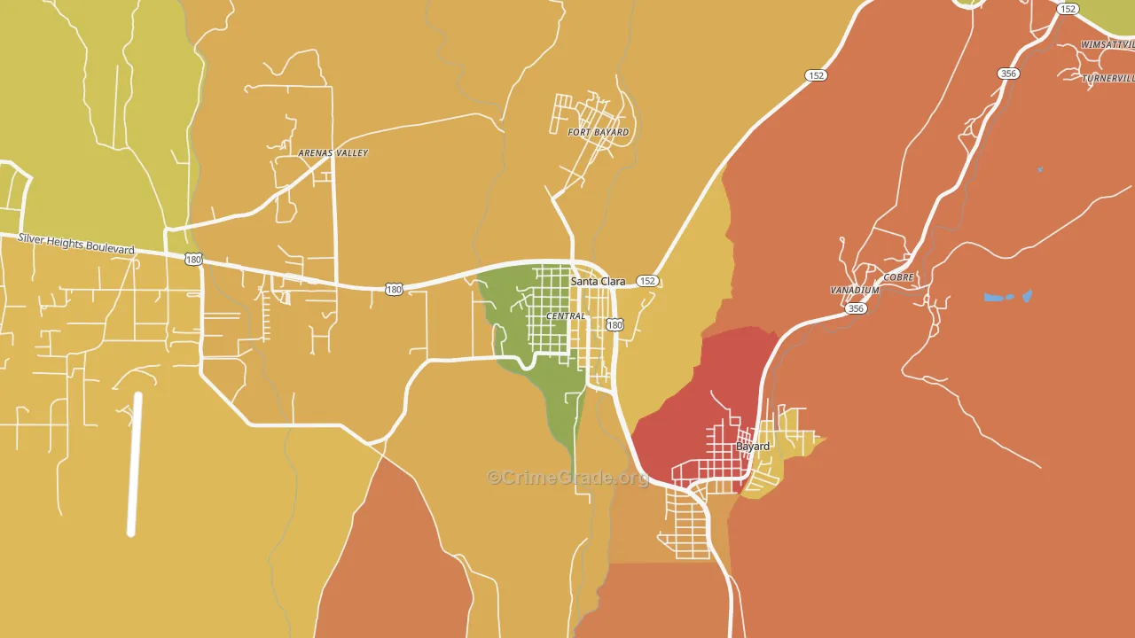 Santa Clara, NM Map of Assault Rates