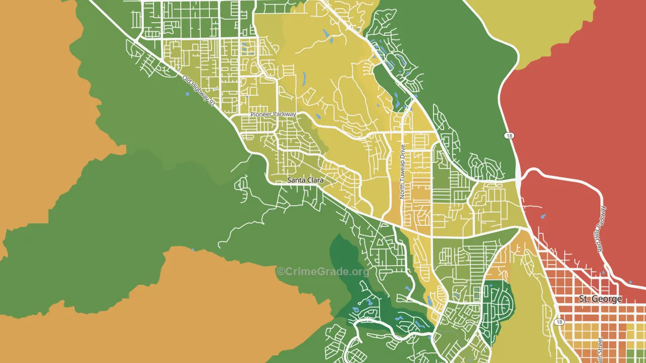 Santa Clara, UT Map of Assault Rates
