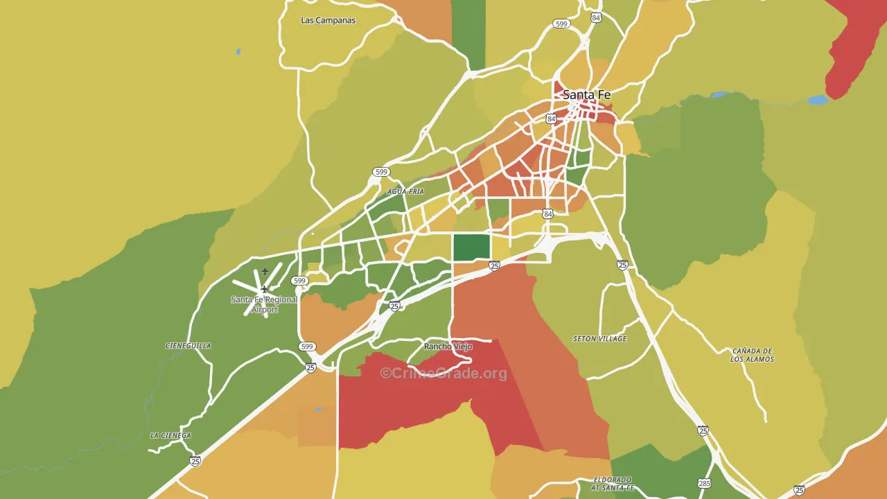 Santa Fe County, NM Map of Assault Rates
