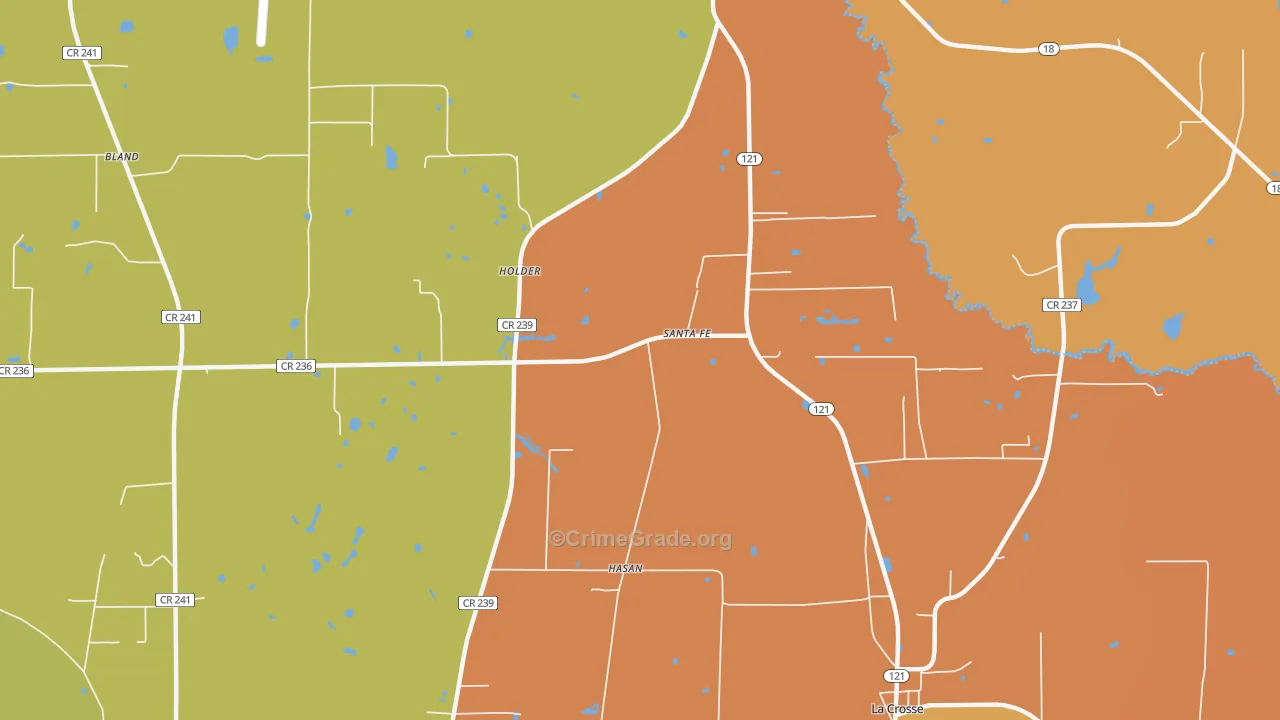 Santa Fe, FL Map of Assault Rates