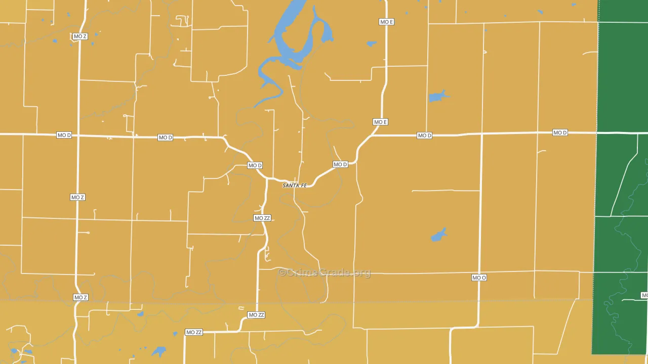 Santa Fe, MO Map of Assault Rates