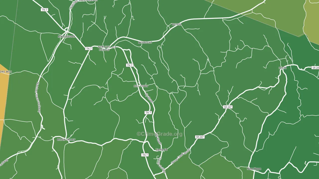 Santa Fe, TN Map of Assault Rates