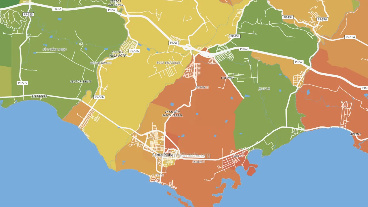 Santa Isabel Municipio, PR Map of Assault Rates
