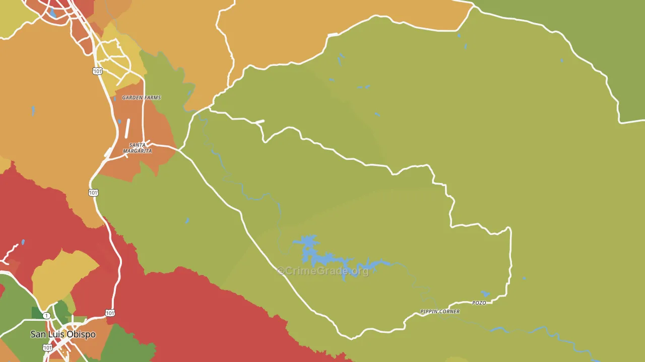 Santa Margarita, CA Map of Assault Rates