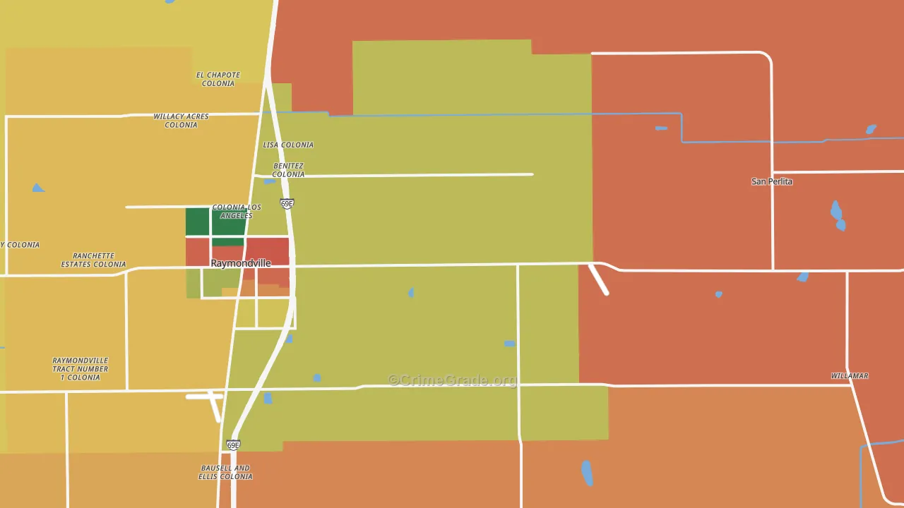 Santa Monica, TX Map of Assault Rates