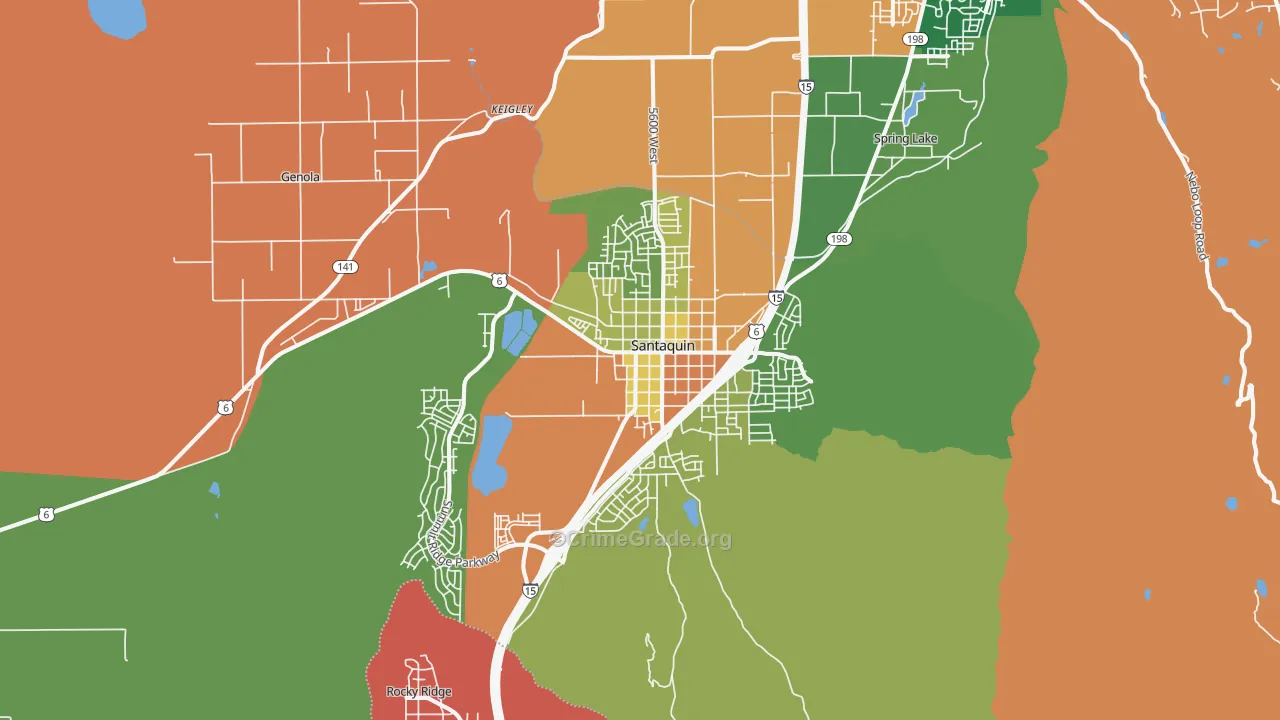 Santaquin, UT Map of Assault Rates