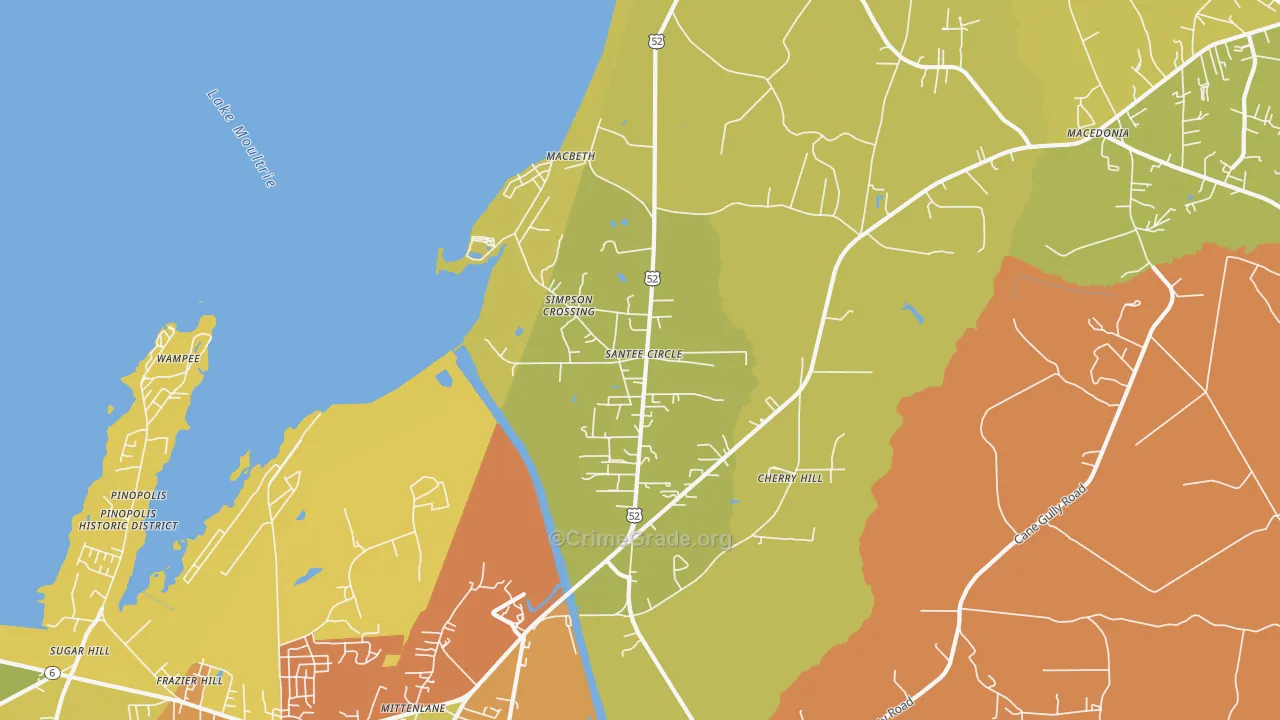 Santee Circle, SC Map of Assault Rates