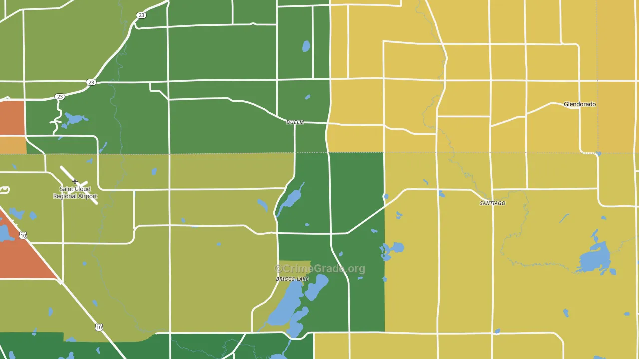 Santiago, MN Map of Assault Rates