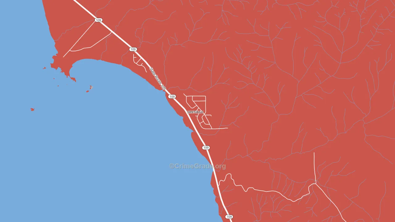 Santiago, WA Map of Assault Rates