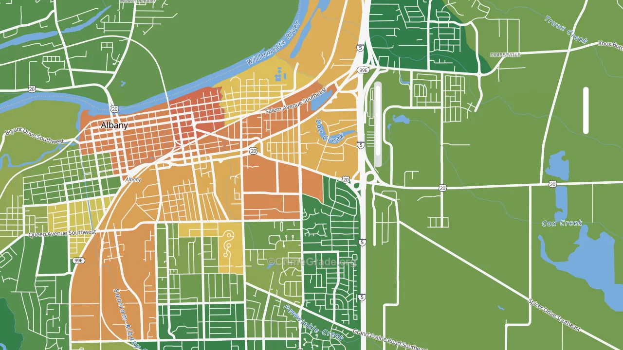 Santiam, Albany, OR Map of Assault Rates