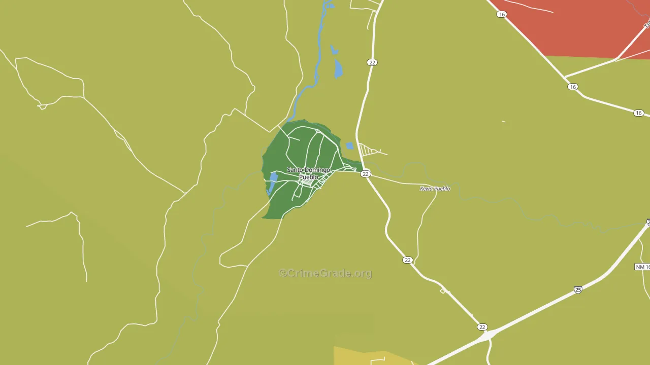 Santo Domingo Pueblo, NM Map of Assault Rates