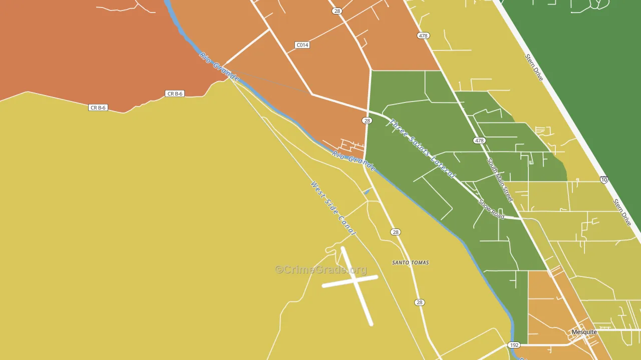Santo Tomas, NM Map of Assault Rates