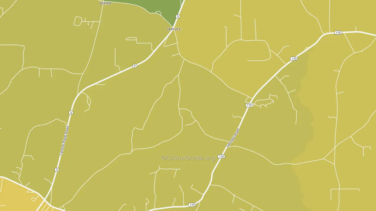 Santuck, AL Map of Assault Rates