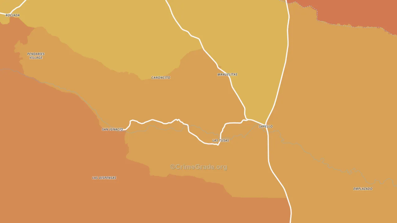 Sapello, NM Map of Assault Rates