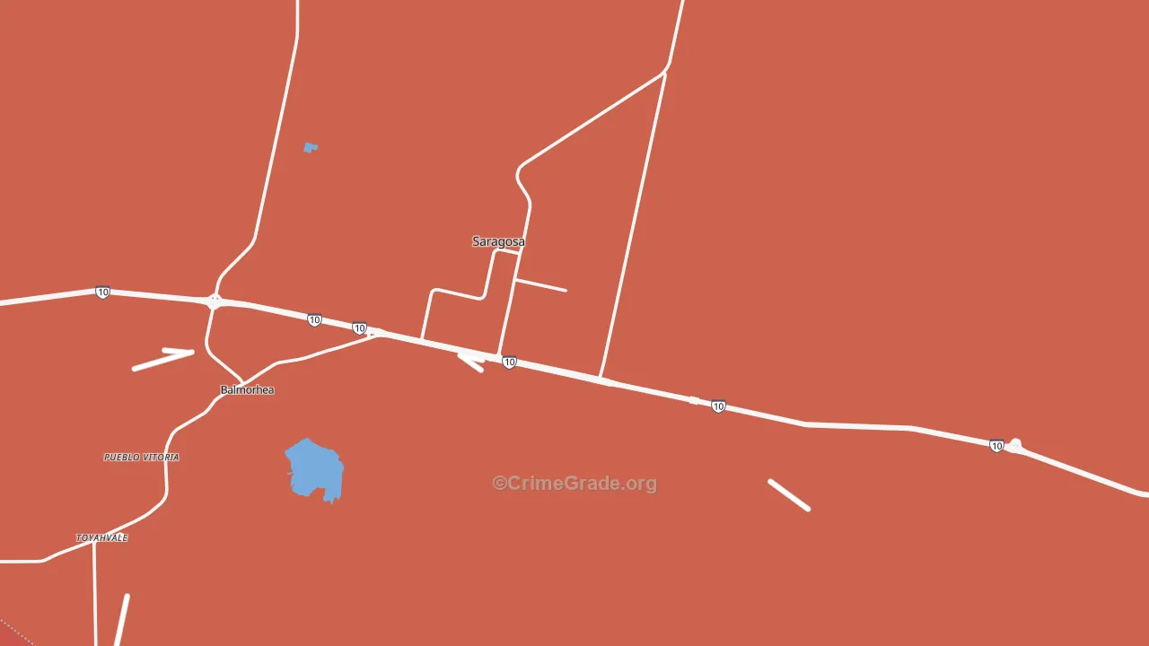 Saragosa, TX Map of Assault Rates