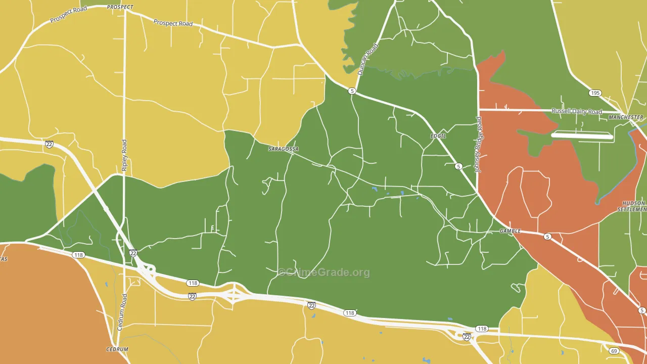 Saragossa, AL Map of Assault Rates