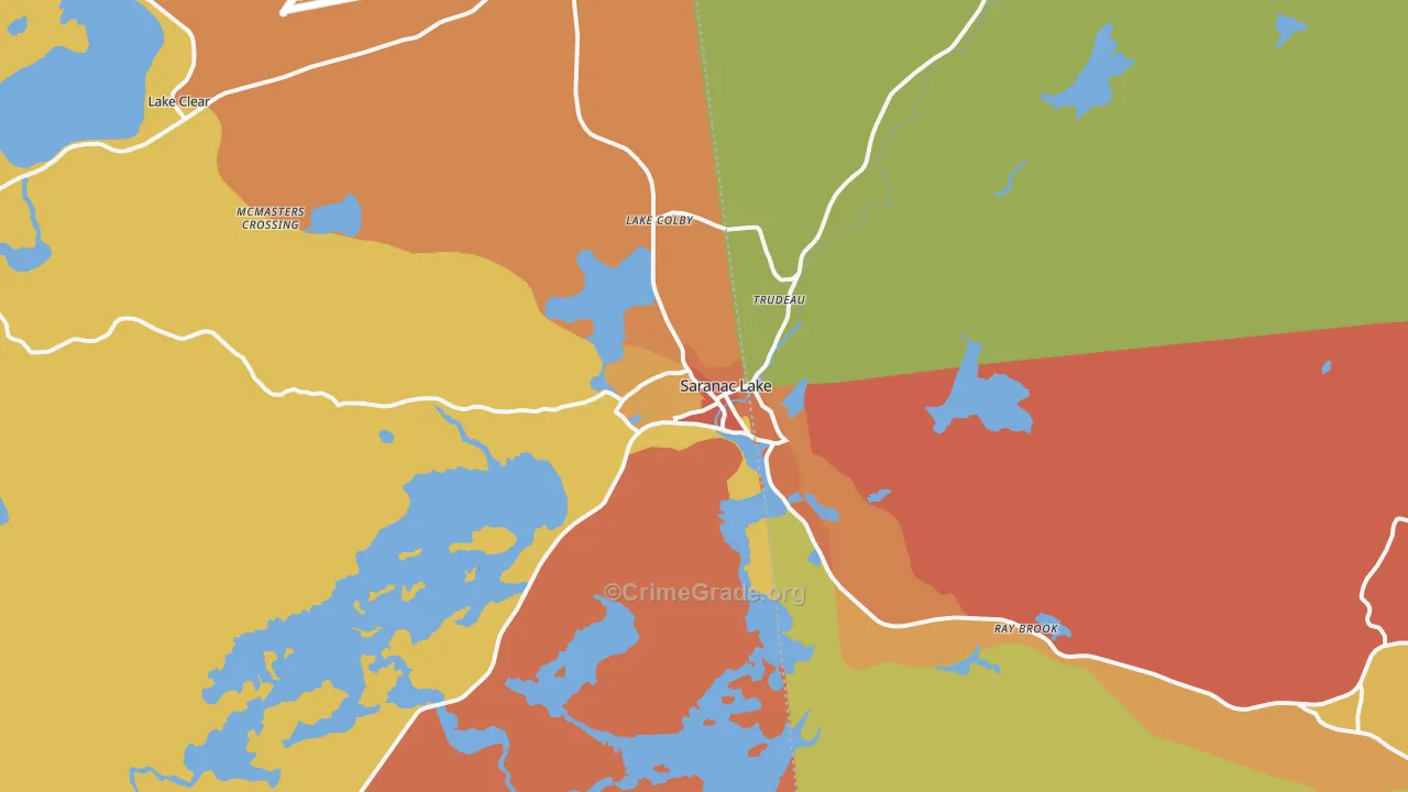 Saranac Lake, NY Map of Assault Rates