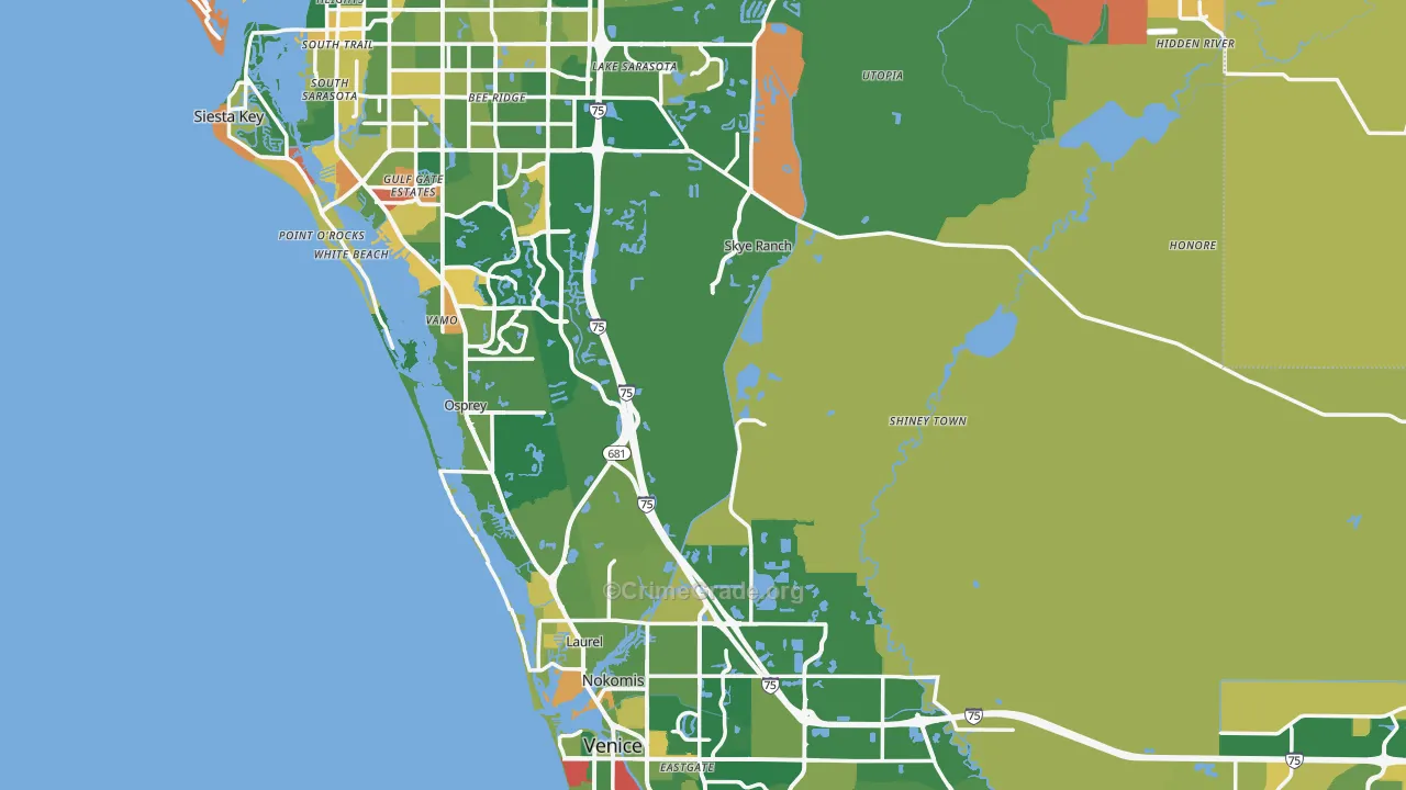 Sarasota County, FL Map of Assault Rates