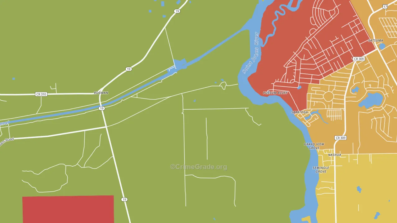 Saratoga, FL Map of Assault Rates