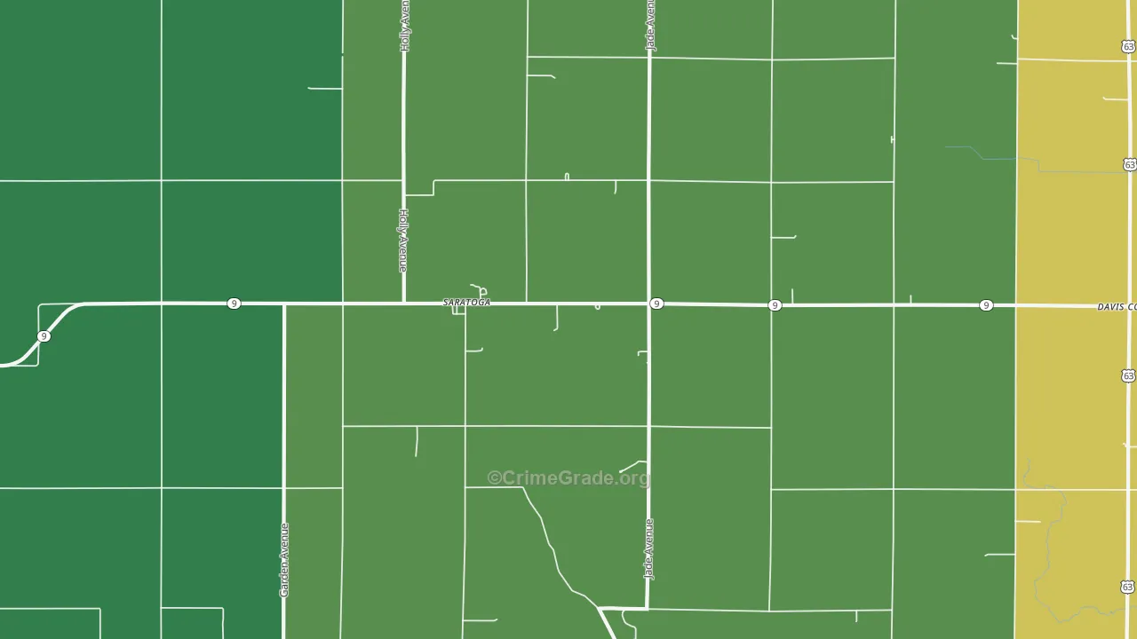 Saratoga, IA Map of Assault Rates
