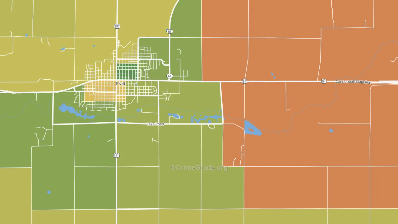Saratoga, KS Map of Assault Rates