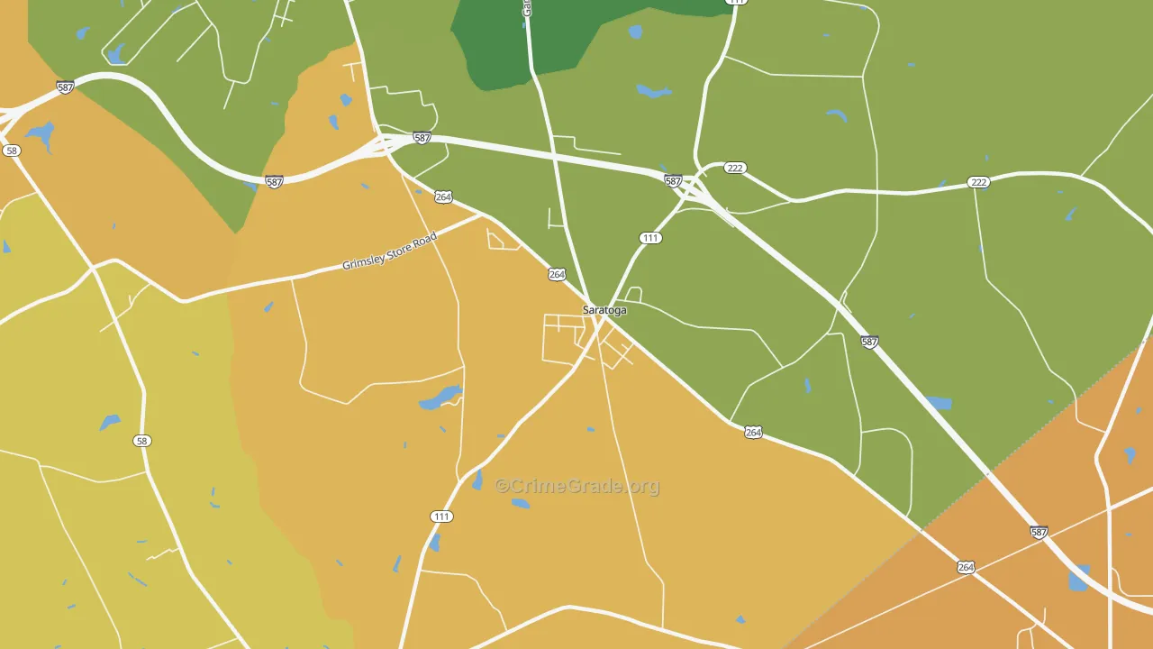 Saratoga, NC Map of Assault Rates