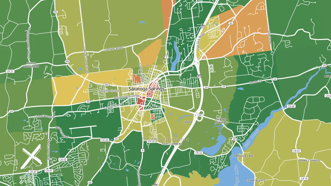 Saratoga Springs, NY Map of Assault Rates