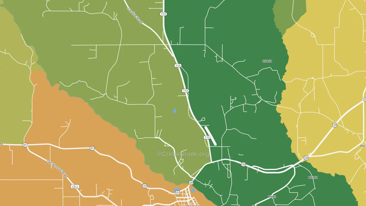 Sardine, AL Map of Assault Rates