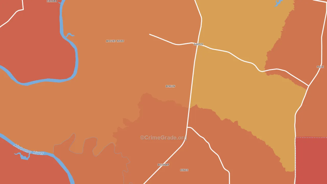 Sardis, AL Map of Assault Rates