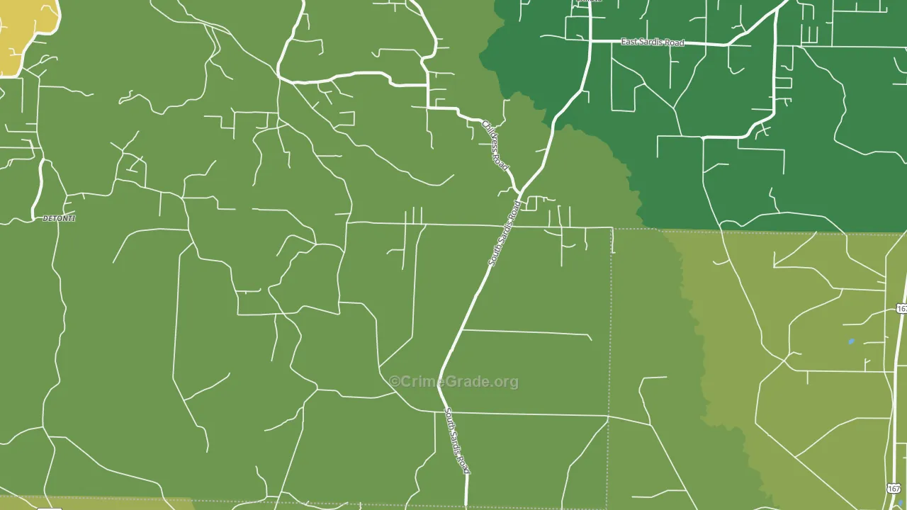 Sardis, AR Map of Assault Rates