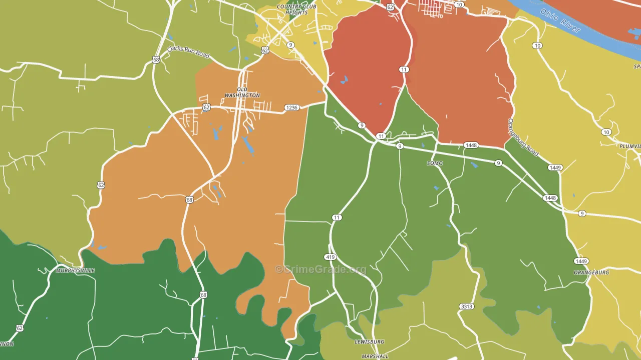 Sardis, KY Map of Assault Rates