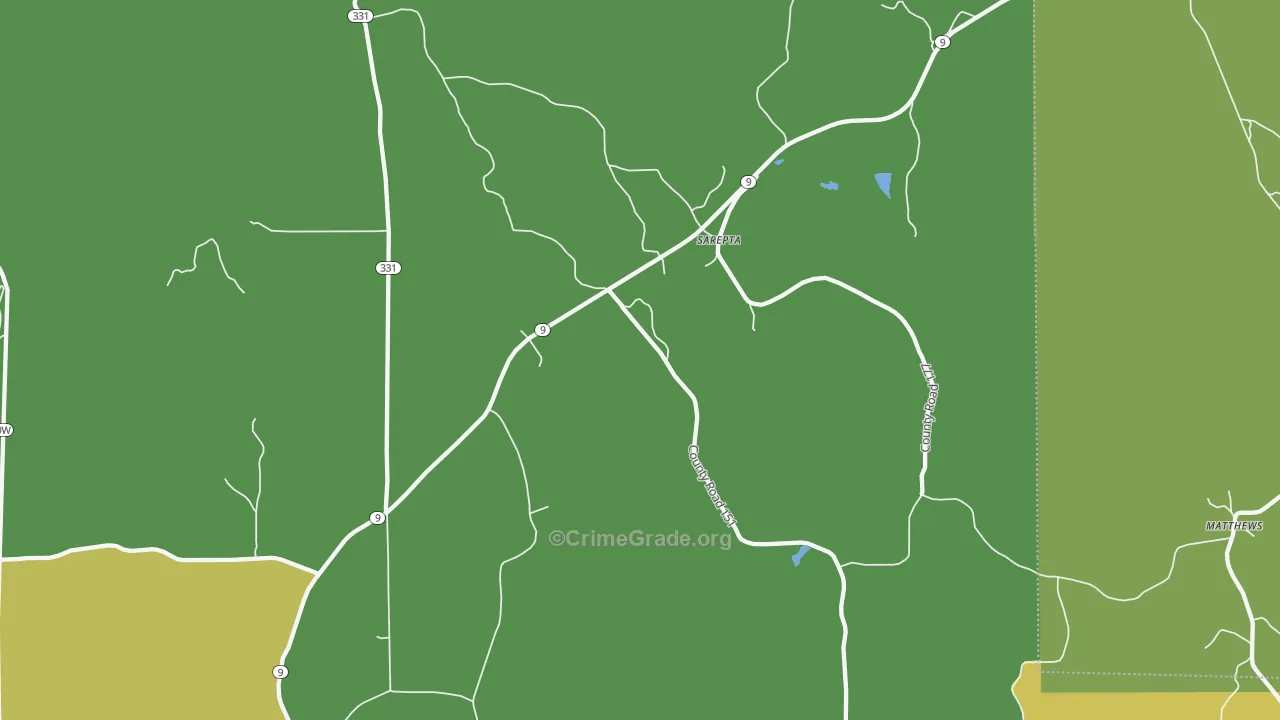 Sarepta, MS Map of Assault Rates