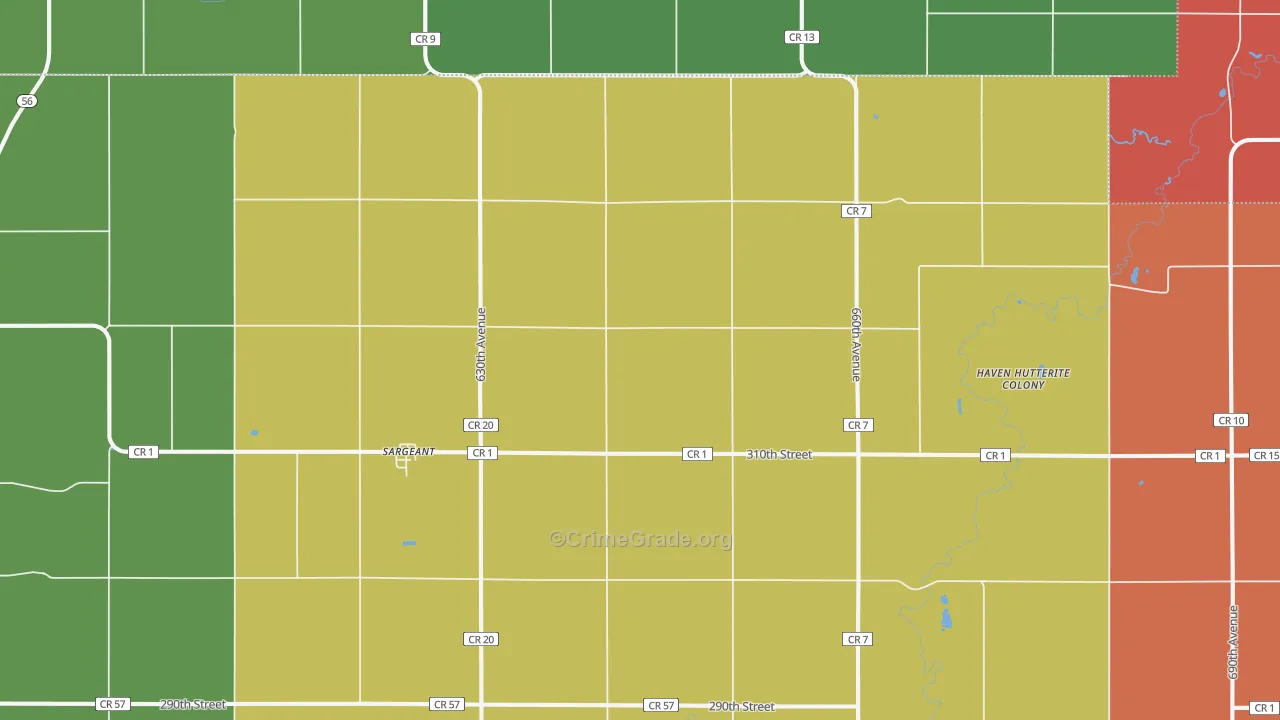 Sargeant, MN Map of Assault Rates