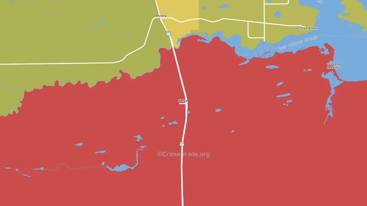Sarita, TX Map of Assault Rates